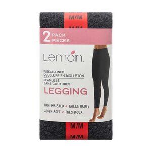 NEW Lemon Black and Grey Fleece Lined Leggings